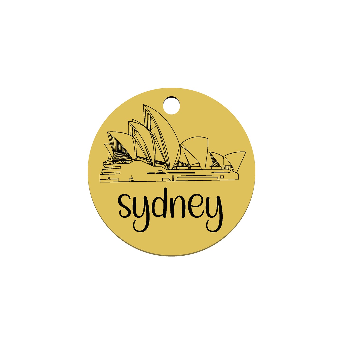 Sydney Opera House Laser marked Personalized pet name tag