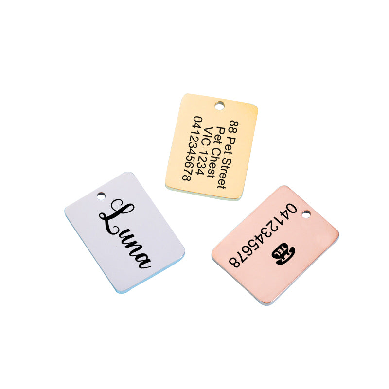 Small rectangular Pet ID tag