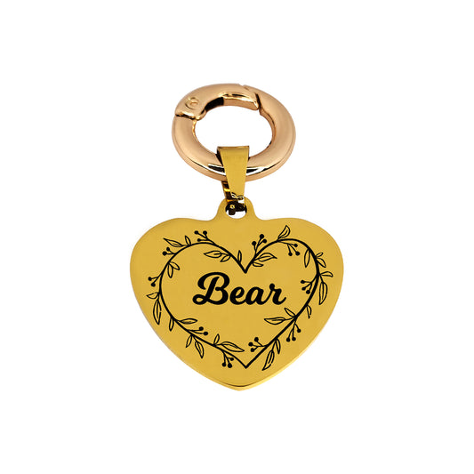 Heart shaped Pet ID tag Pet name tag Laser marked Personalized dog name tag Customized dog ID tag Cat name tag Cat ID Puppy Kitten Floral