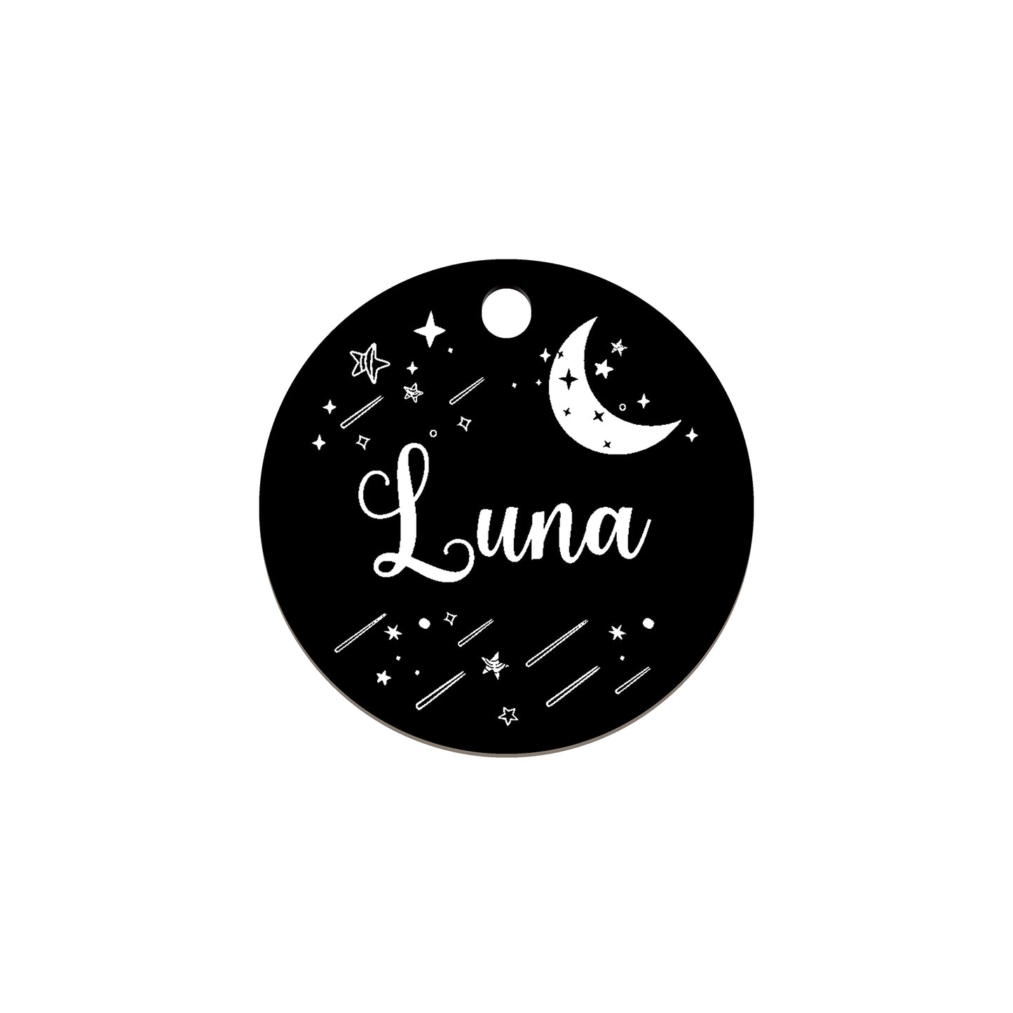 Pet ID tag Pet name tag Laser marked Personalized dog name tag Customized dog ID tag Cat name tag Cat ID tag Puppy Kitten Universe Moon Luna