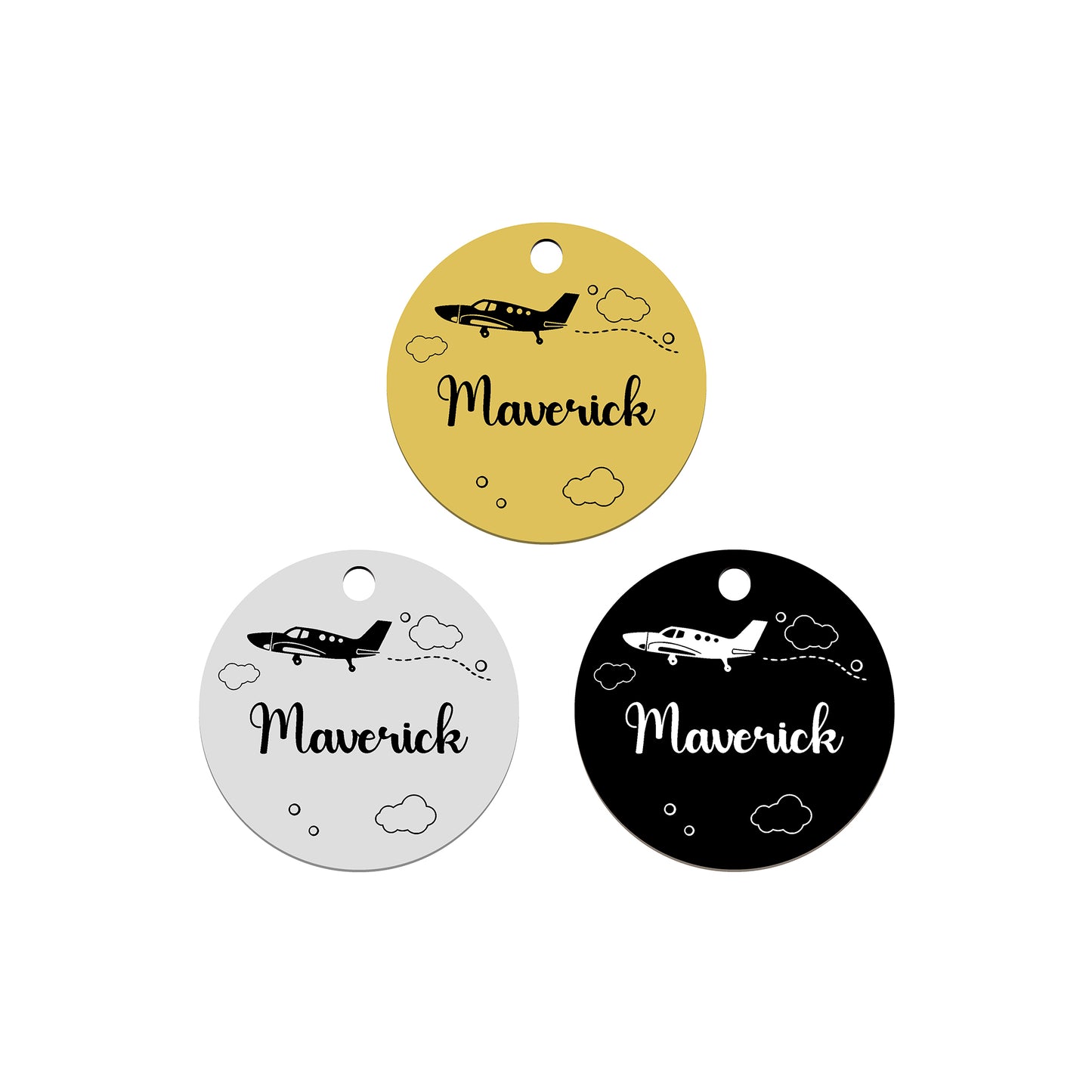 Pet ID tag Pet name tag Laser marked Personalized dog name tag Customized dog ID tag Cat name tag Cat ID tag Puppy Kitten Aeroplane Cloud